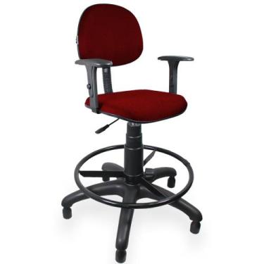 Imagem de Cadeira Caixa Executiva Jserrano Vermelho Com Braço Regulável - Ultra