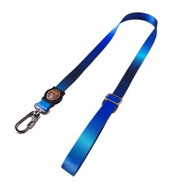 Imagem de Guia Para Cachorro com 2 Metros Com Mosquetão Trava e Rosca Resistente Para Passeios (Degrade Azul, M guia 2 metros fita 20 mm)