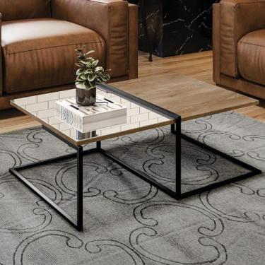 Imagem de Mesa de Centro com Vidro Barcelona Demolição Preto