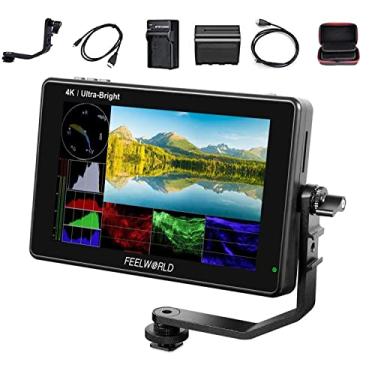 Imagem de FEELWORLD LUT7 PRO+NP-F970 Battery+ Charger+Carry Case 7 Inch Ultra Bright 2200nits DSLR Camera Field Monitor 3D LUT Touch Screen HDR with Waveform F970 External Power Install Kit 4K HDMI Input Output