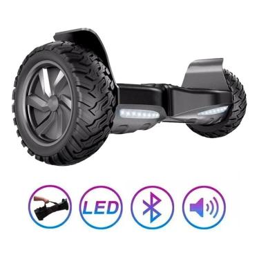 Imagem de Hoverboard Skate Elétrico 8.5 Offroad Led Bluetooth Preto