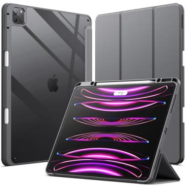 Imagem de JETech Capa para iPad Pro 12,9 Polegadas (2022/2021/2020/2018) com Porta Pencil, Capa Traseira Claro para Tablet, Suporte Fino, À Prova de Choque, Despertar/Suspender Automático (Cinza Espacial)
