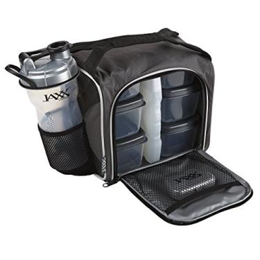 Imagem de Lancheira térmica térmica Jaxx FitPak da Fit and Fresh Original, saco de preparação de refeição com recipientes de controle de porção, pacote de gelo, coqueteleira de 793 g, padrão, prata