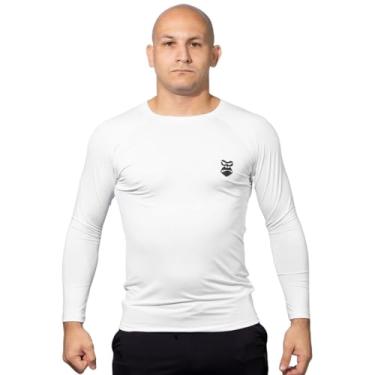 Imagem de Rash Guard Jiu Jitsu Manga Longa Proteção UV Original Gorilla (P, BRANCO)