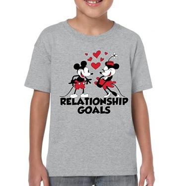 Imagem de Camiseta juvenil Steamboat Willie Relationship Goals Timeless Classic Vibe Retro Cartoon Iconic Vintage Mouse Kids, Cinza, M