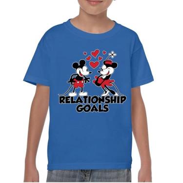 Imagem de Camiseta juvenil Steamboat Willie Relationship Goals Timeless Classic Vibe Retro Cartoon Iconic Vintage Mouse Kids, Azul, P