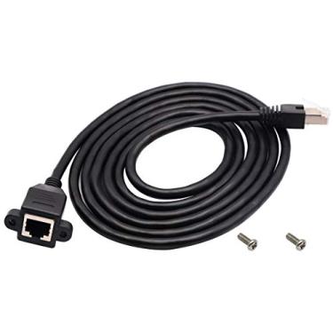 Imagem de Cabo de rede Ethernet RJ45 macho para fêmea AAOTOKK Cat 6 Ethernet rede conector painel de extensão de montagem para roteador, modem (0,3 m/1 pé), 2M/6ft, 6 feet