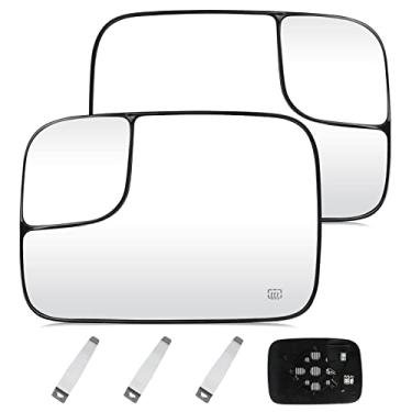 Imagem de Espelho retrovisor do lado esquerdo e do passageiro direito para ponto cego convexo aquecido com suporte traseiro adequado para Dodge Ram 1500 2500 3500 2000, substituição 5161011AA 5191036AA (não serve para caminhonete)