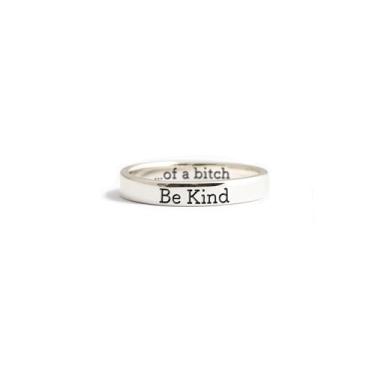 Imagem de LIU JUN Anel Be Kind Of A Bitch para mulheres, para irmandades da irmandade melhores amigas inspiradoras motivacionais pulseira de aço inoxidável amizade presente joias, Metal não precioso, Sem pedra