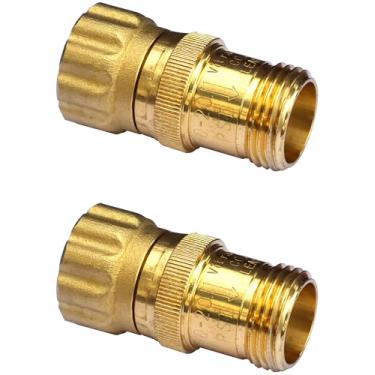 Imagem de Regulador redutor de pressão de água de 15 psi para fita de gotejamento, rosca de mangueira de 3/10.2 cm, pressão de entrada máxima de 125 psi, latão sem chumbo, baixa taxa de fluxo, qtd: 2