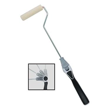 Imagem de ROLLINGDOG Mini rolo - extensor de 10 cm cabo longo com capa de tinta aveludada para pintura de detalhes em cantos estranhos e arquitrave, atrás de radiadores (comprimento total 48 cm)