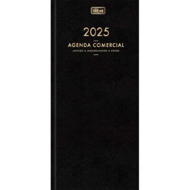 Imagem de Tilibra - Agenda Executiva Costurada Diária 12,3 x 27,5 cm Comercial 2025 - Preta