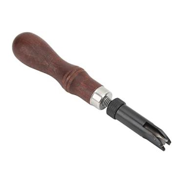 Imagem de Artigos de Couro Ferramentas de Couro Ferramentas de Aplicação de Tinta Cabo de Madeira de Aço Cabo de Madeira Tipo V Groover Ferramentas de Goiva Artesanal Groover de Couro