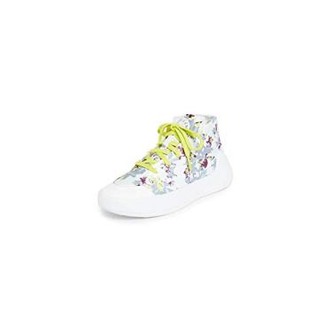 Imagem de adidas by Stella McCartney Tênis feminino com estampa de cano médio, Nuvem branco/preto / amarelo ácido, 6.5
