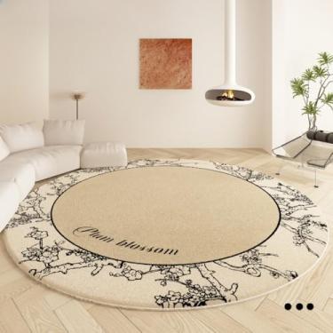 Imagem de Tapete redondo para mesa de café, lavável, resistente à sujeira, para sala de estar, vestiário, decoração macia, 9, diâmetro 160cm