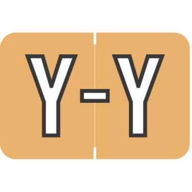 Imagem de Doctor Stuff - File Folder Labels, Alphabet Letter Y, Barkley/Sycom FABKM - BRAM Series Compatible Alpha Stickers, Light Orange, 1" x 1-1/2", 500/Roll