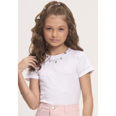 Imagem de Blusa Infantil Branca Camiseta Hi! Angel Bobylulu