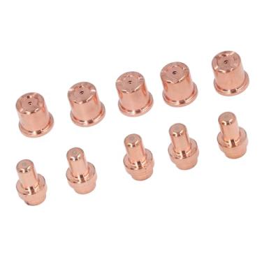 Imagem de Kit de Bico de Eletrodo, Material de Latão para Corte de Plasma, Conjunto de 10 Peças, Peças de Reposição Ideais para Prolongar a Vida