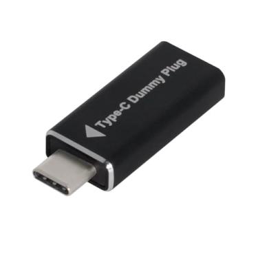 Imagem de CY Adaptador de exibição virtual USB-C Tipo-C DP-Alt Mode DDC EDID Ficha falsa Headless Ghost Display Emulador Cor Preta 4K @17Hz