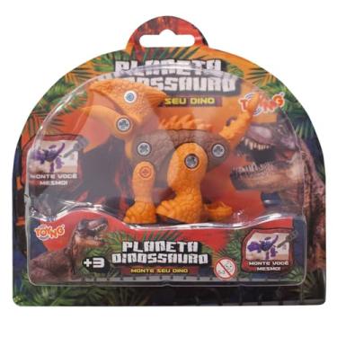 Imagem de Brinquedo Dinossauro Monta e Desmonta, Planeta Dinossauro - Toyng (Laranja/Marrom)
