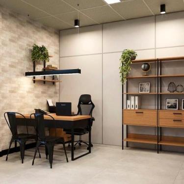 Imagem de Mesa de Escritório em L com 2 Estantes Gaveteiro e Nicho MDF - Pradel 