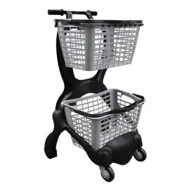 Imagem de Carrinho De Mercado Supermercado Compras Ecoflex Cesta 25lts - JR Mark