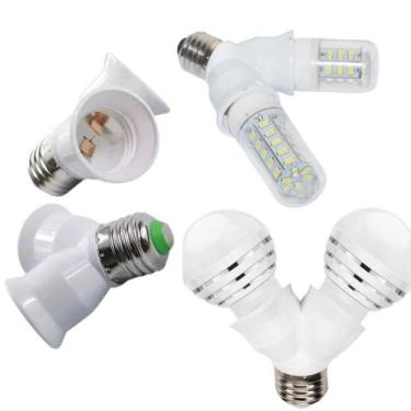 Imagem de Soquete Bocal Adaptador Duplo Tipo Y para 2 Lampadas E27 - mjs