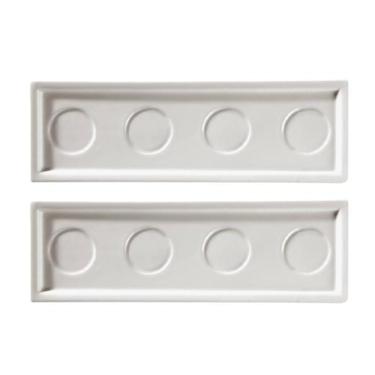 Imagem de Bandeja Porcelana Finger Food - 29 x 9,5 cm 2 Peças - Mãos e Arte 