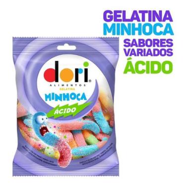 Imagem de Bala Gelatina Minhoca Ou Tijolo Recheado Dori  - Ácida  60g