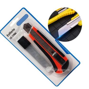 Imagem de Estilete Resistente Profissional - Lâmina 18mm-metal Com Trava LE1986 