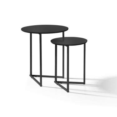 Imagem de Mesa de Apoio Jade Pé De Ferro Estilo Industrial Preto - DTH