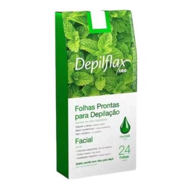 Imagem de Folhas Prontas Facial Depilação Cera Depilflax Hortelã 24 Unid.,