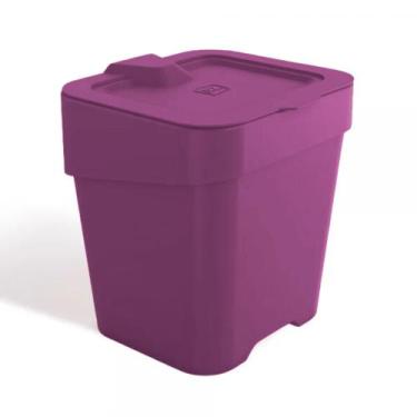 Imagem de Lixeira De Pia C/ Tampa Cozinha Bancada Slim 2,5l Compacta Multiuso Pl