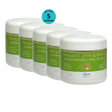 Imagem de Omegaderm EPA & DHA 60 Suplemento P/ Cães e Gatos 500mg C/ 30 cáp. Ino