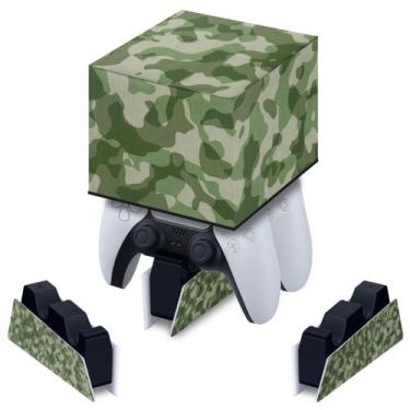Imagem de Capa compatível Base de Carregamento PS5 Controle - Camuflado Verde - 