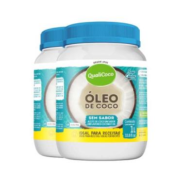 Imagem de Kit 2 Óleo de coco Sem sabor Qualicoco 1 litro - Qualicôco
