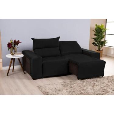 Imagem de Kit Capa Protetor Para Sofá Retrátil 2 Lugares Luxo - Sufelli, Preto, 