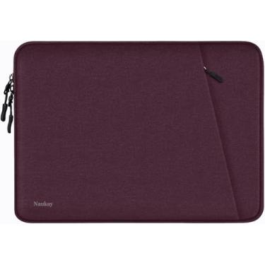 Imagem de Capa para laptop de 15,6 polegadas, capa protetora à prova de choque para computador com bolso de acessórios, bolsa de viagem resistente à água compatível com MacBook, Dell, HP, Acer, Lenovo, Magenta