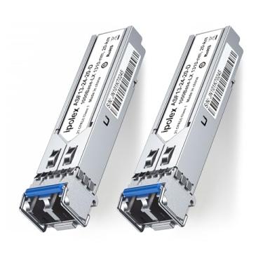Imagem de ipolex Transceptor LC de modo único SFP de 1,25 G, módulo SFP de fibra 1000Base LX, 1310 nm SMF, para Cisco GLC-LH-SMD, Ubiquiti UF-SM-1G, Meraki, TP-Link TL-SM311LS e mais, pacote com 2