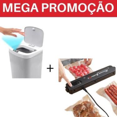 Imagem de Lixeira com Sensor Automático Recarregavel Inteligente Abre Fácil 16 l