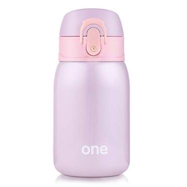 Imagem de Sprouts Garrafa de água isolada para crianças | 24 horas fria, 12 horas quente | Garrafa de água de metal reutilizável | Frasco esportivo à prova de vazamento | 255 ml, Roxa