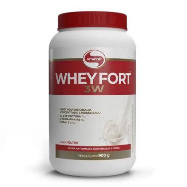 Imagem de Whey Protein Whey Fort 3W Pote 900g - Vitafor, Neutro, 900g