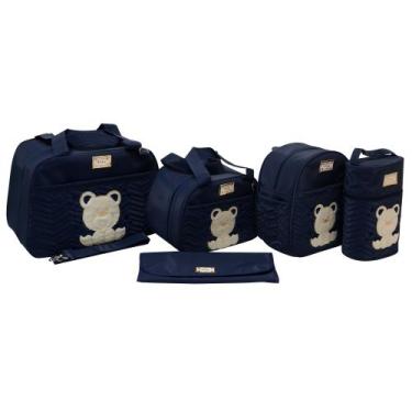 Imagem de Kit Bolsa Mala Maternidade Menino 5 Peças Urso - Isadora Baby