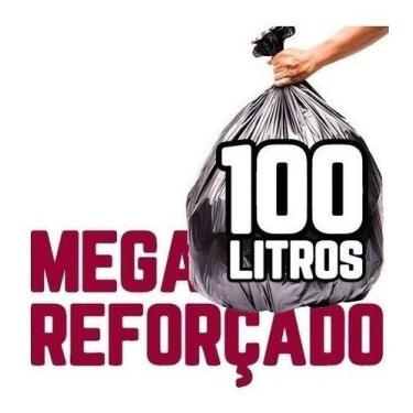 Imagem de Mega Reforçado Saco De Lixo 100 Litros 100 Un Preto - HIGIPACK