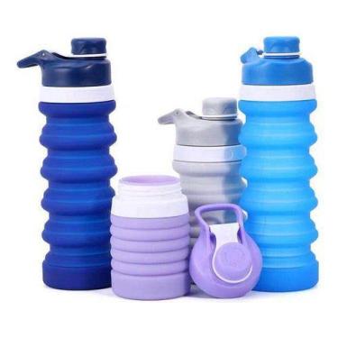 Imagem de Garrafa Ecológico Retrátil De Silicone 550ml Portátil - oem, Lilás