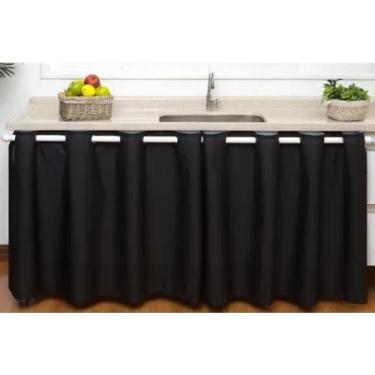 Imagem de Cortina Cozinha Pia 2.80 x 0.80  - Pinta e Borda enxovais