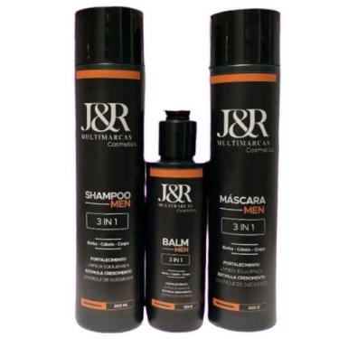 Imagem de Kit 1  Shampoo + Mascara + Balm (Masculino) - J&R cosméticos