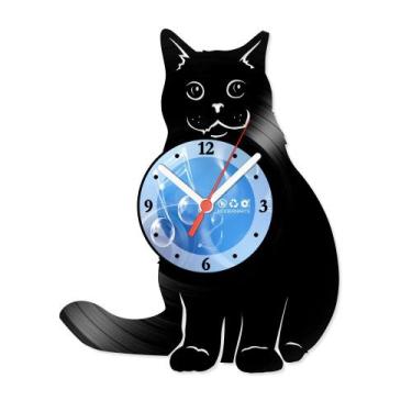 Imagem de Relógio De Parede Disco Vinil Animais - Gato British Shorthair - VAN-1