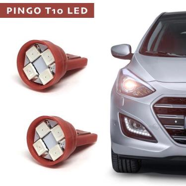 Imagem de Par Lâmpadas T10 Pingo Led Vermelho Lanterna Farolete Meia Luz Kia Pic