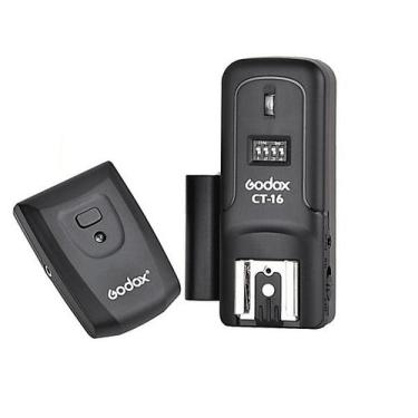 Imagem de Radio Flash Godox CT-16 com 16 canais - kit com transmissor e receptor